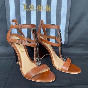 L.A.M.B Brown Leather Fuji Shoes - NEW